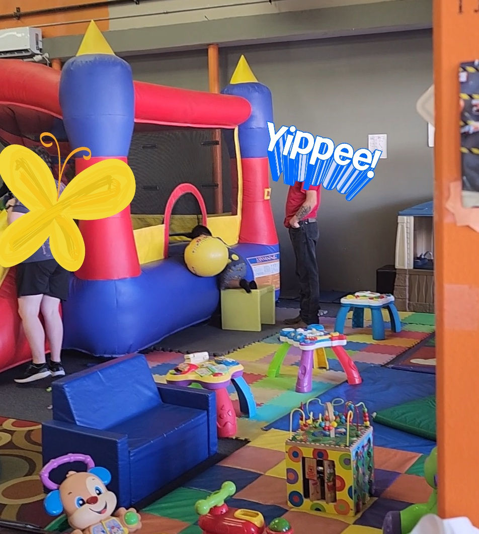 Inflatable play setup at Alamo Jump.