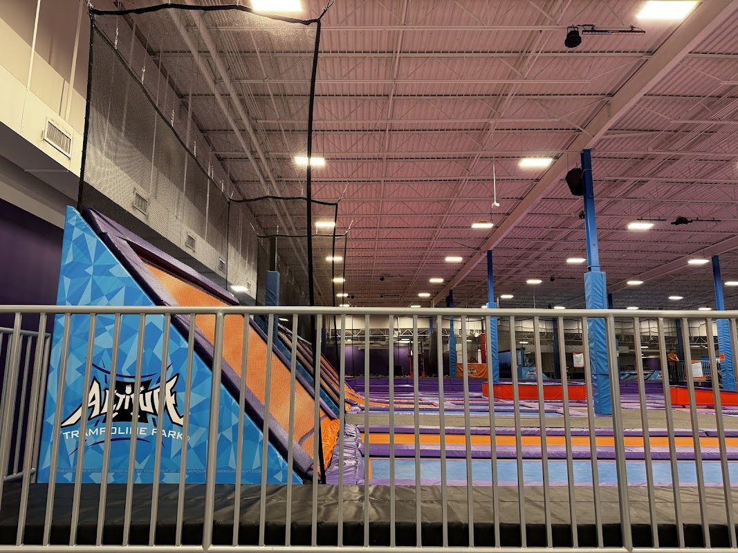 Slide and trampoline area inside Altitude Trampoline Park Pueblo