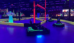 Glow go-kart track at Astro Fun World Aurora