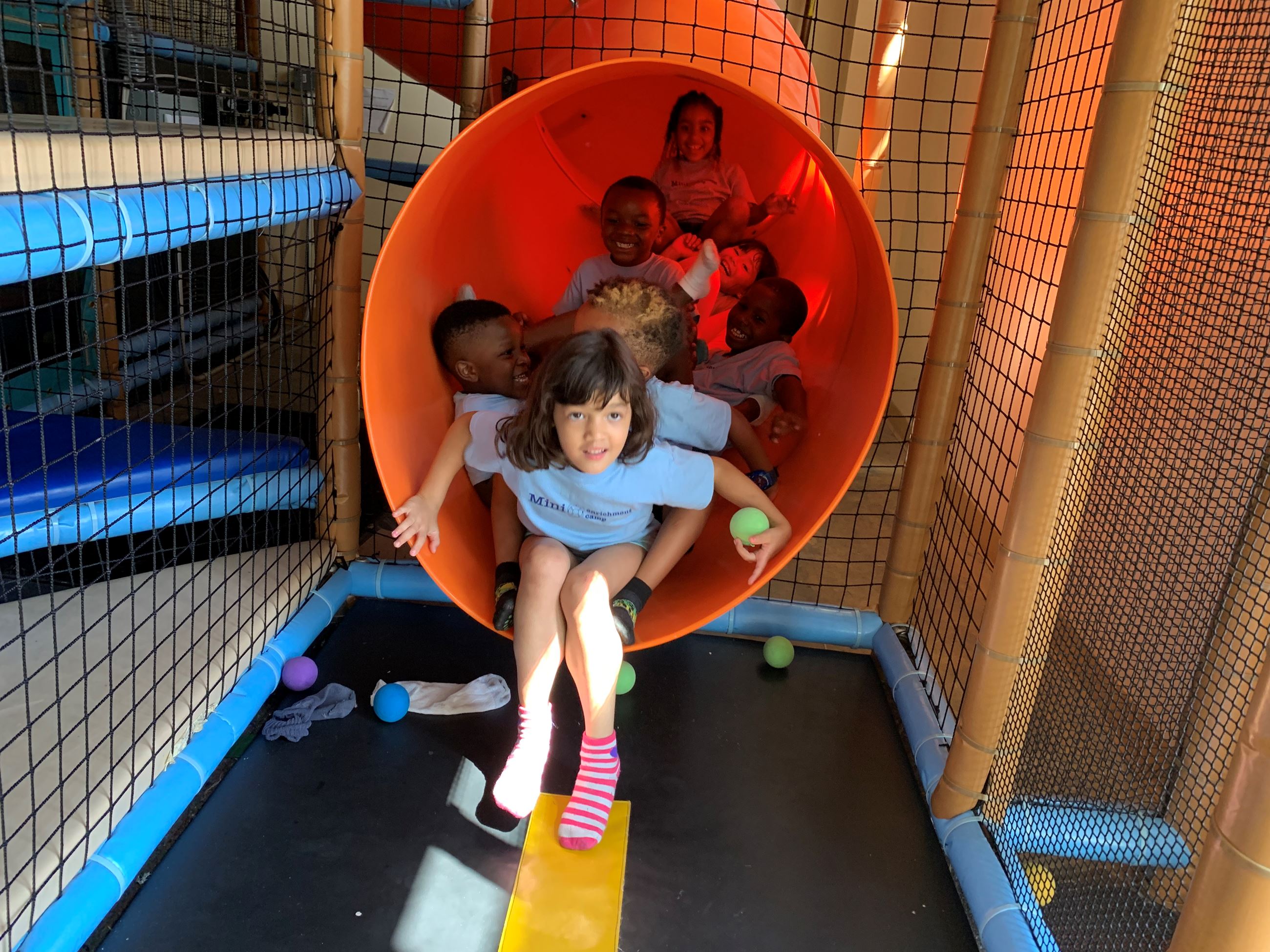 Slides and tubes inside the Ballocity play area