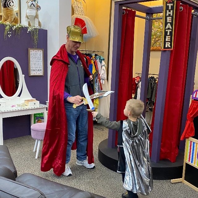 Dress-up play area at Playseum