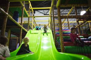 Slide area at Bee's Backyard.