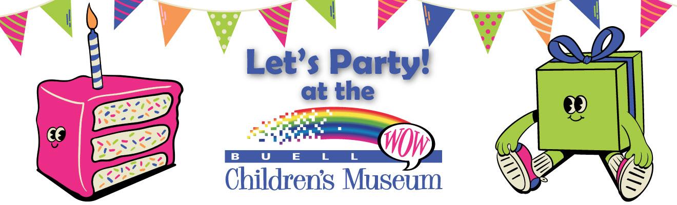 Official birthday-party graphic for Buell Children's Museum
