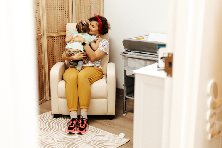 Parent lounge and nursing-friendly corner at Busy Bee Playhouse