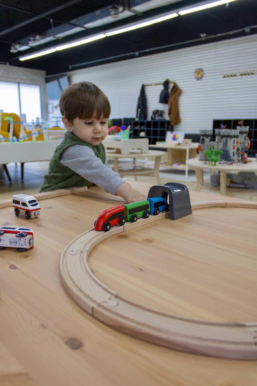 Child-focused indoor play features at Busy Bees.