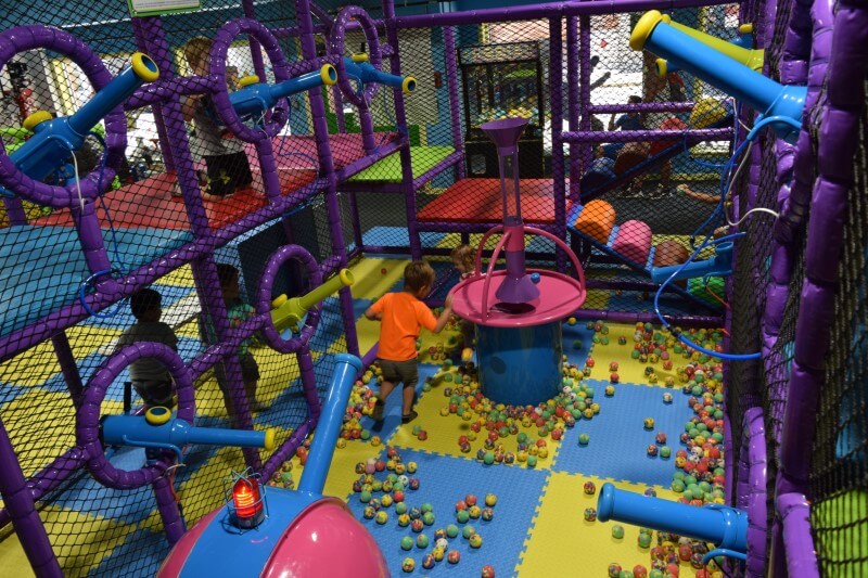 Ball blaster arena at Cabin Fever Play Centre