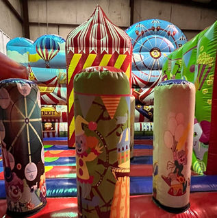 Inflatable attractions used across Cartoon Headquarters Family FunZone locations.