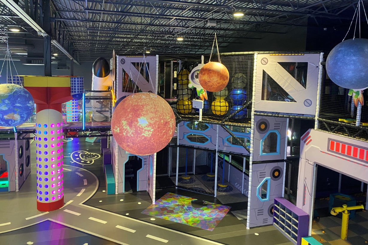 Indoor play area for young children at Catch Air Dacula.