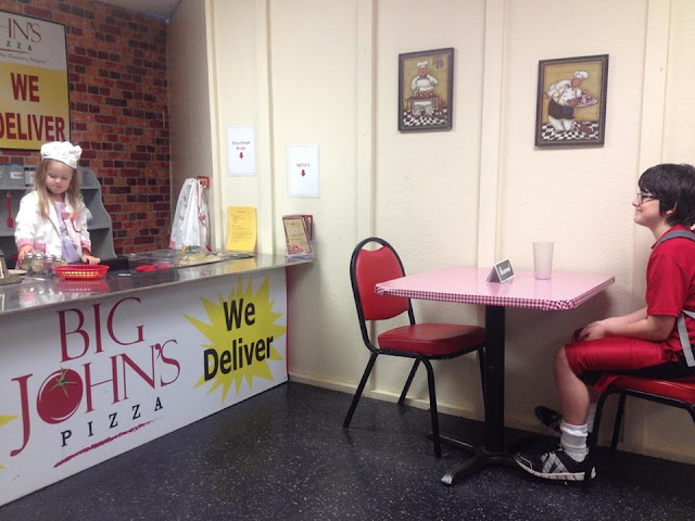 Indoor pretend-play shop display at the Children's Museum of Eastern Oregon