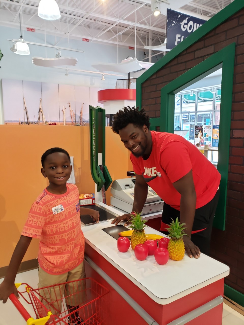 Pretend market area inside Children's Museum of Pooler