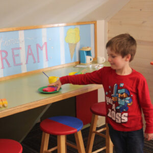 Child-focused exhibit area inside Children's Museum of the Shoals.