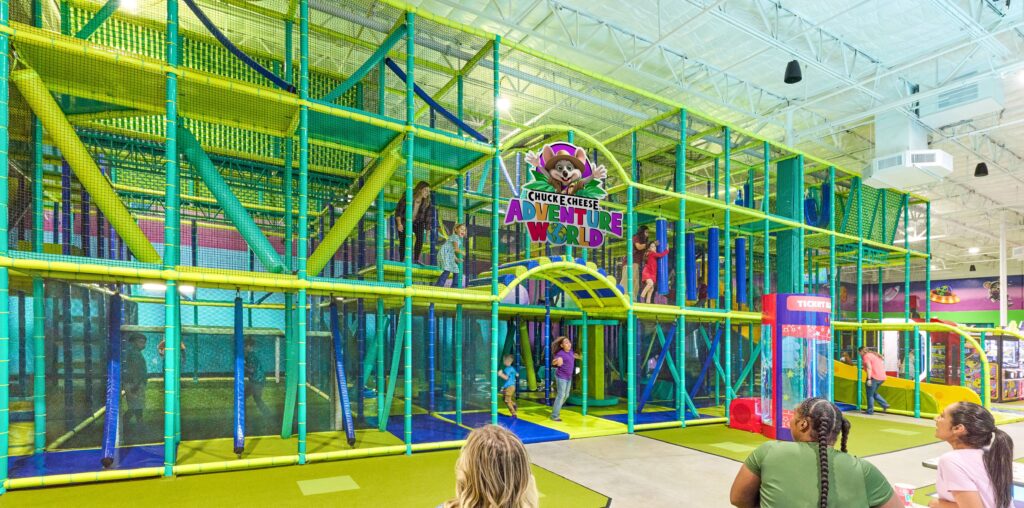 Chuck E. Cheese Adventure World play structure.
