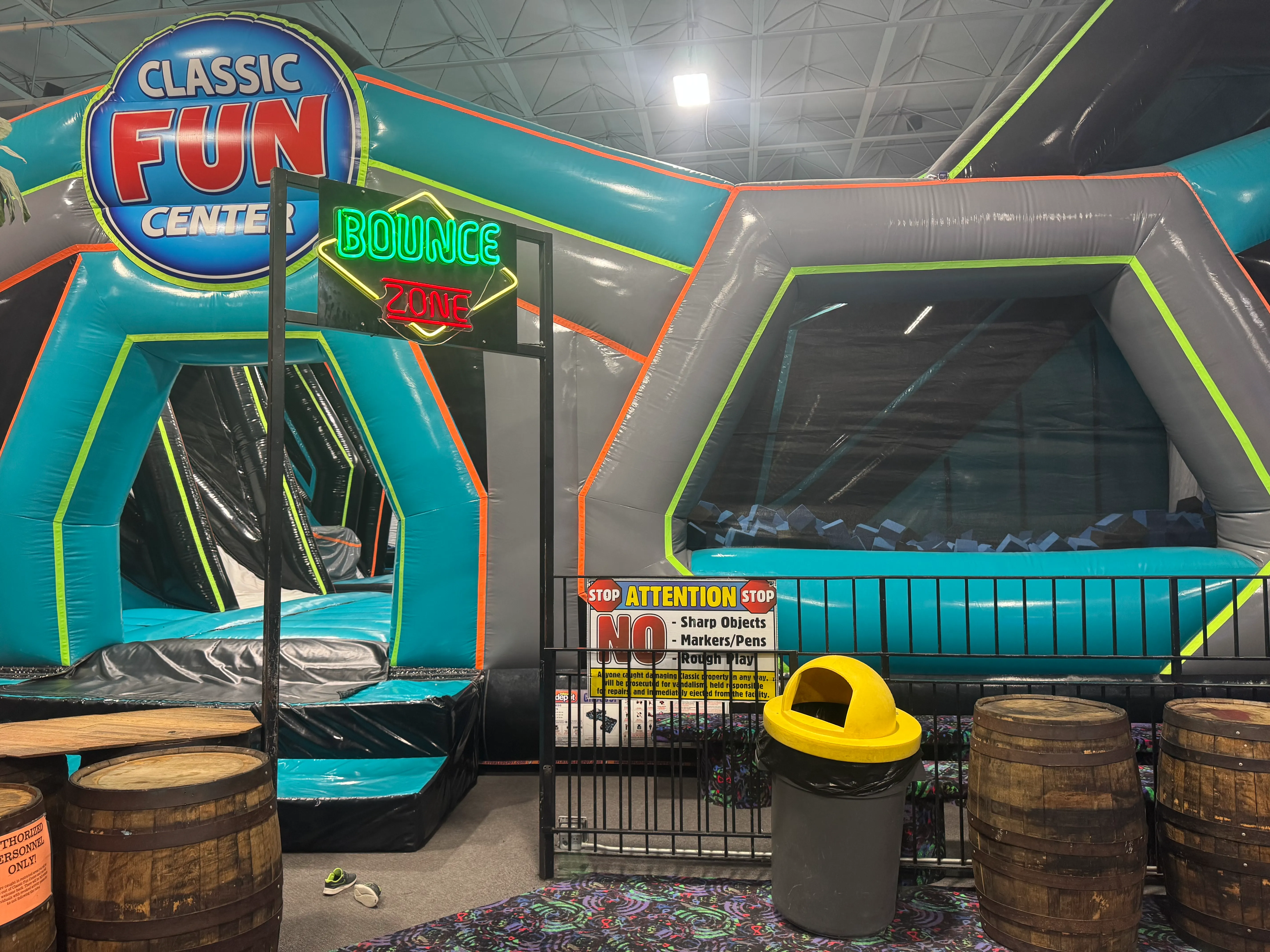 Bounce Universe inflatable play area at Classic Fun Center.