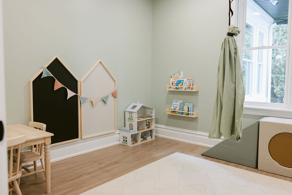 Calmer play corner inside Clear Path Pediatric Therapy