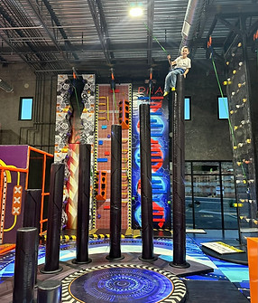 Climbing wall section at Confetti Kids Club