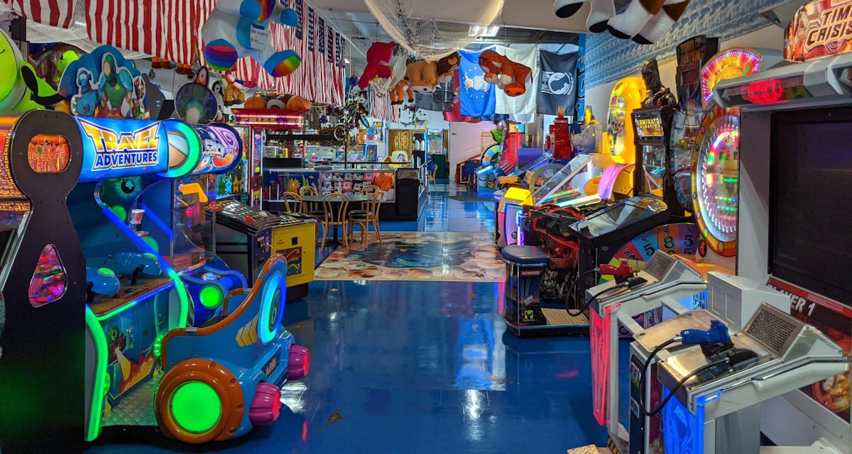 Arcade area inside Coral Cove Family Fun Center.