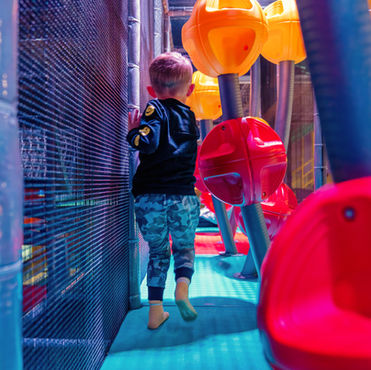 Children playing in The Jungle Kids Playplace at Crazy Pinz.