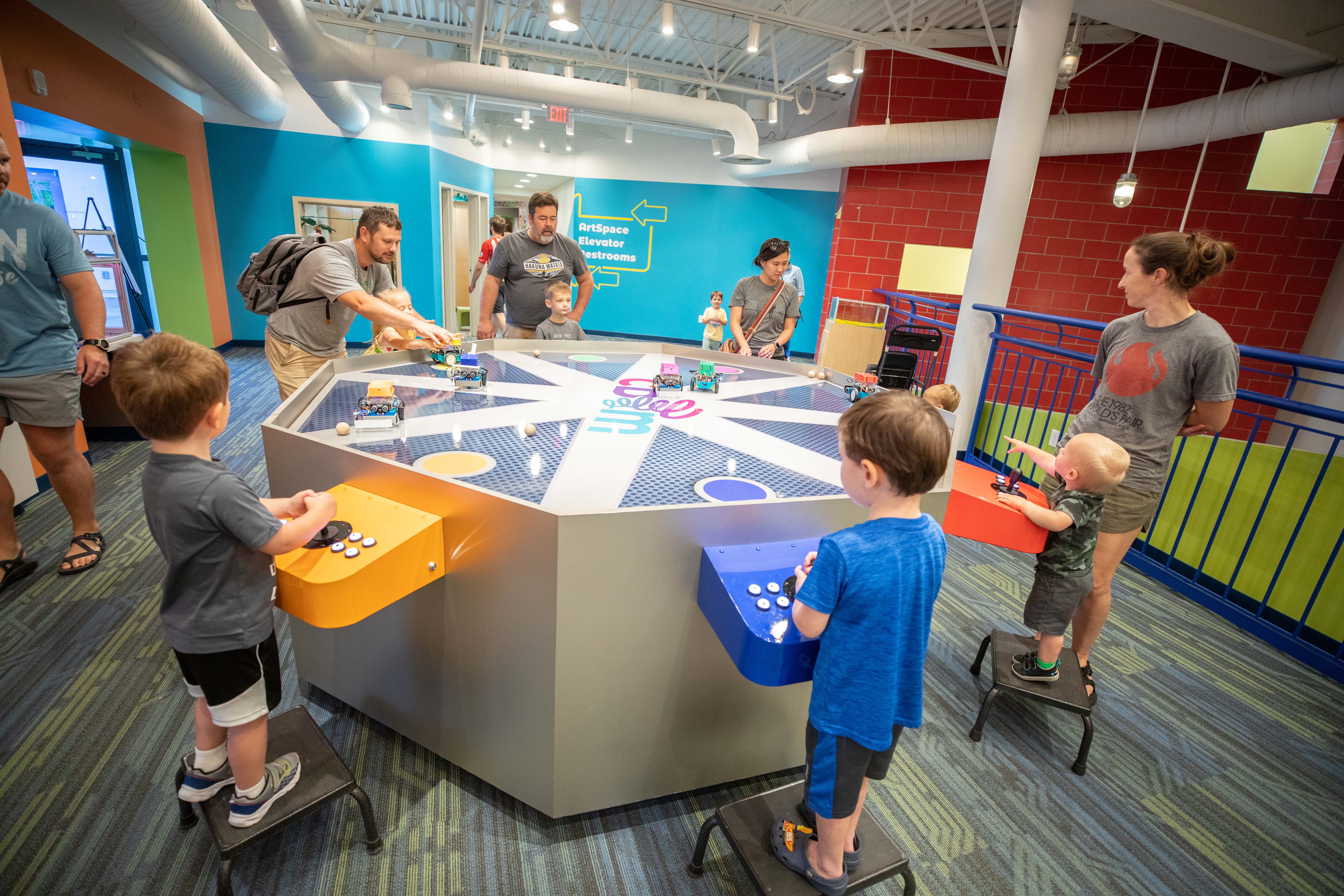 STEM Zone exhibit at Creative Discovery Museum.