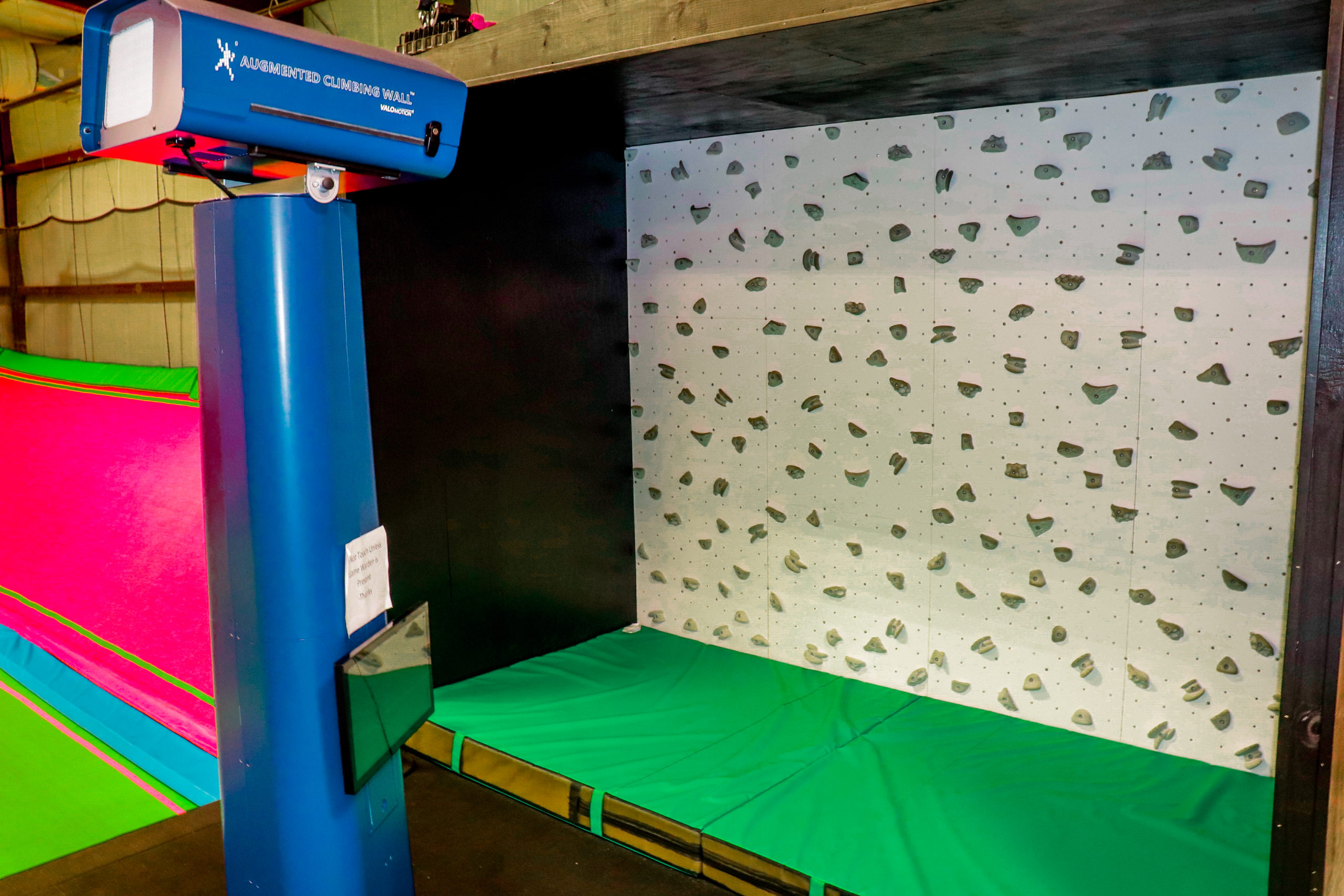 Augmented climbing wall area at Da Swamp.