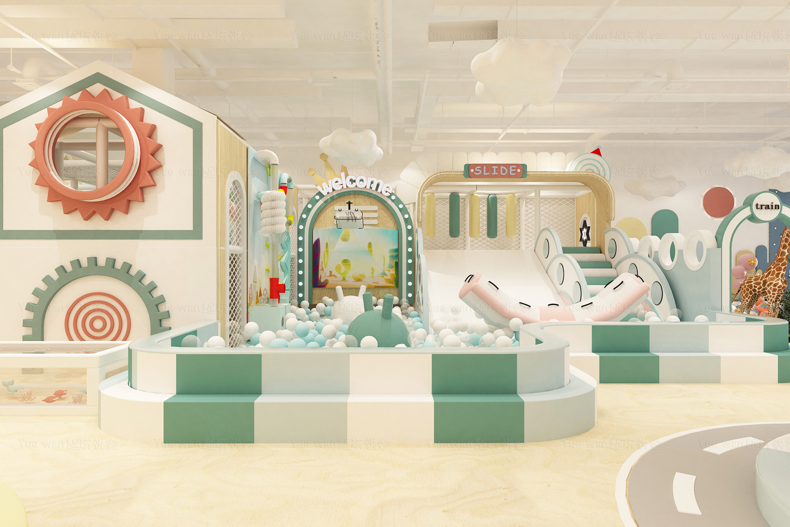 Indoor climbing play area at Daisy's Kids Cafe