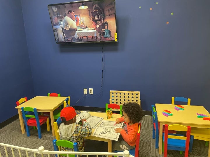 Coloring and table area at Day Play