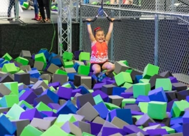 Zip-line attraction at DEFY Scranton.