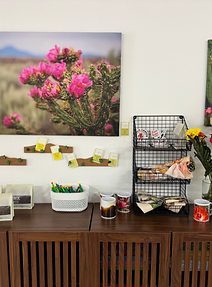 Cafe counter details at Desert Bloom Play Cafe