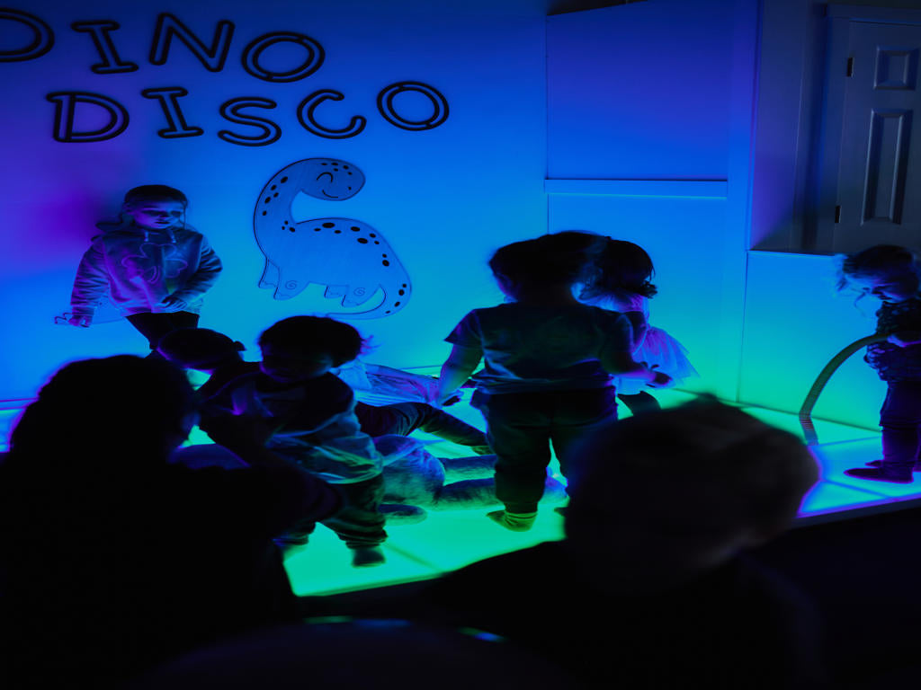 Another view of the indoor play setup at Dino Daisy Play Cafe.