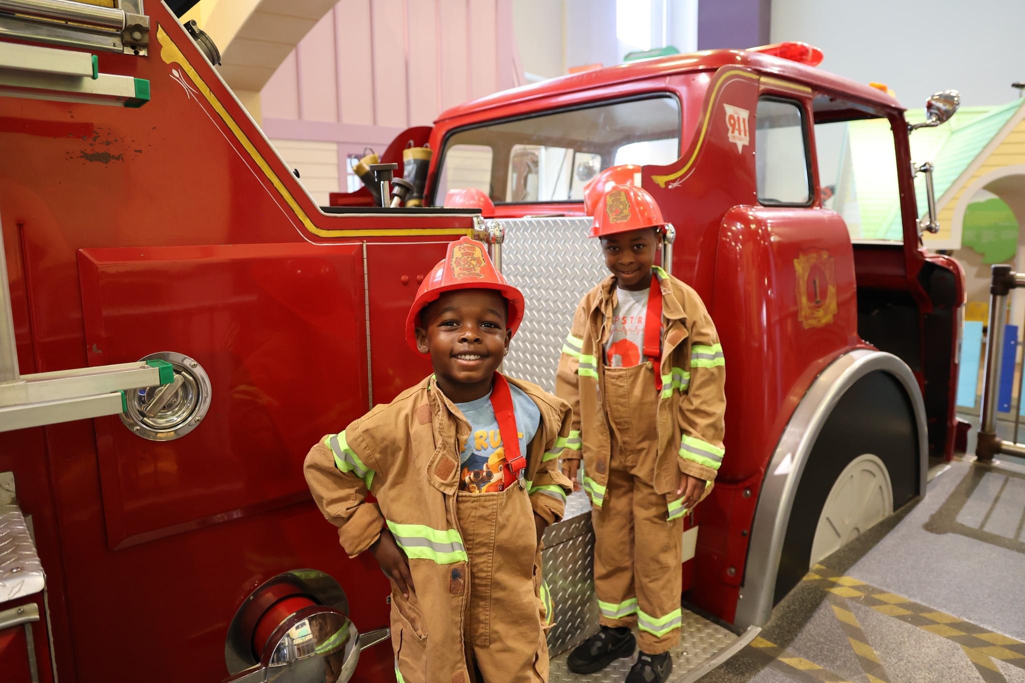 Fire truck exhibit at Discovery Place Kids-Huntersville