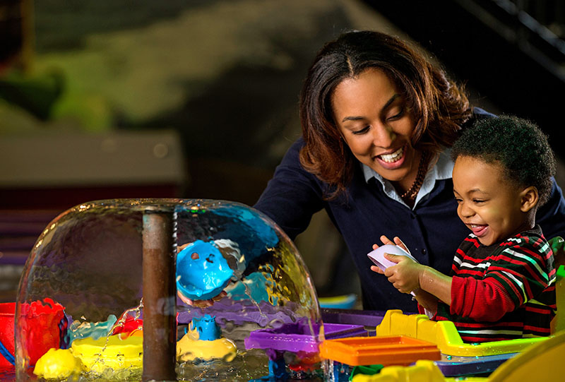 Water-play area at Discovery Place Kids-Huntersville