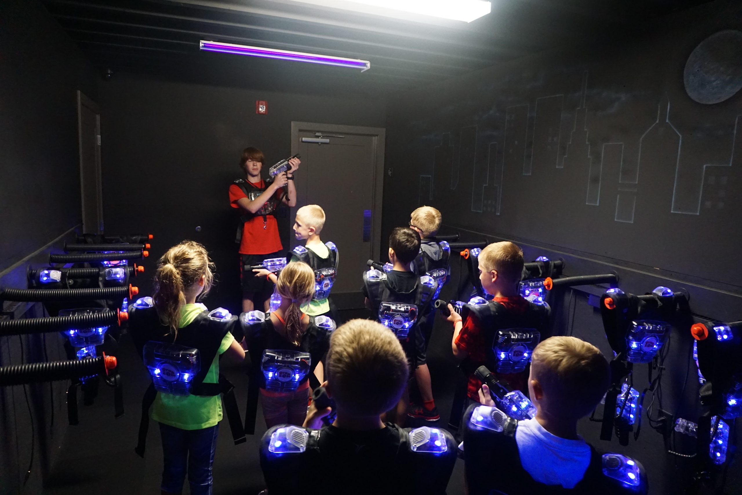 Laser tag area at Drop Zone Family Fun Center.