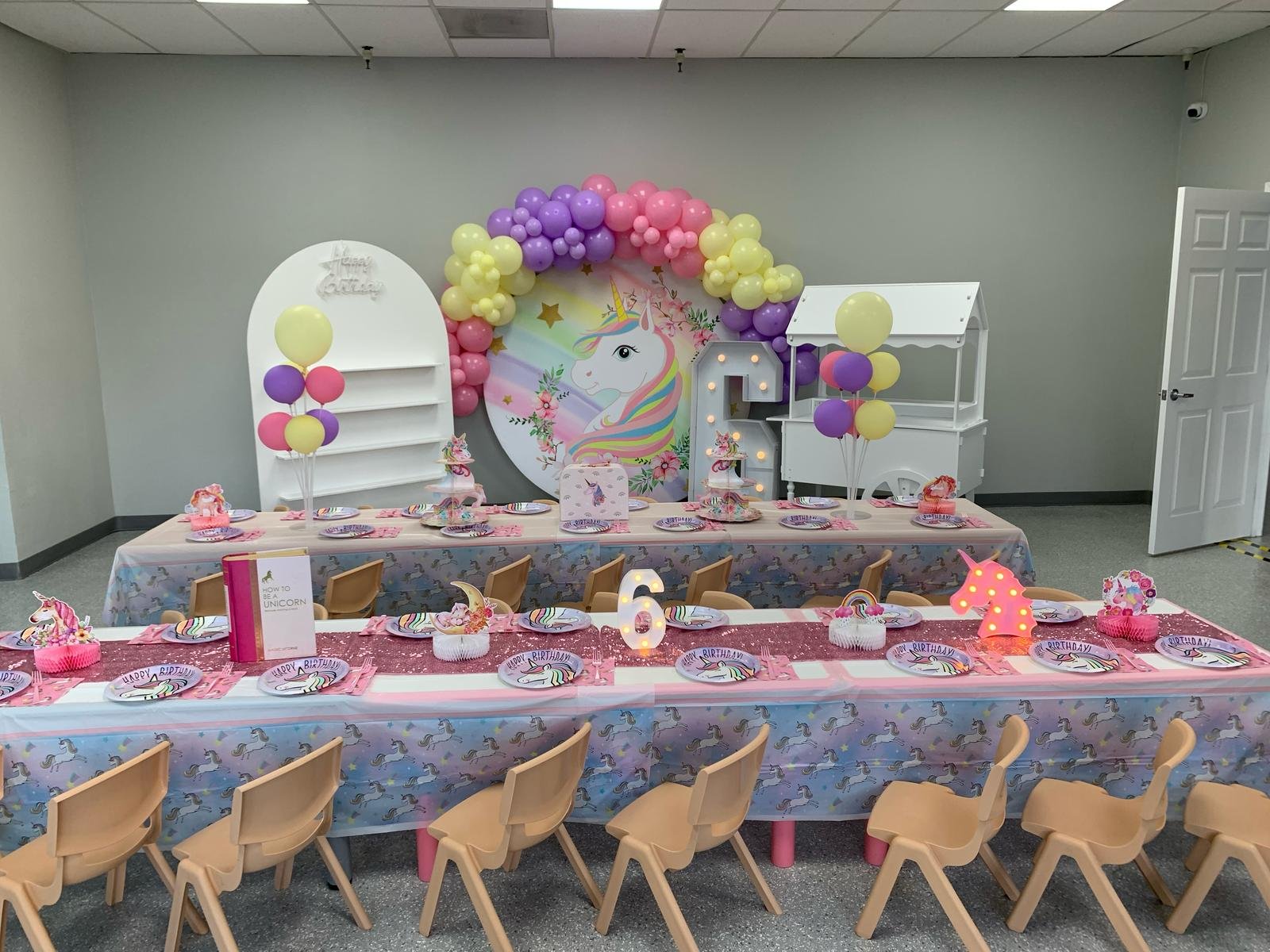 Space-themed birthday setup at Enchanted Natomas