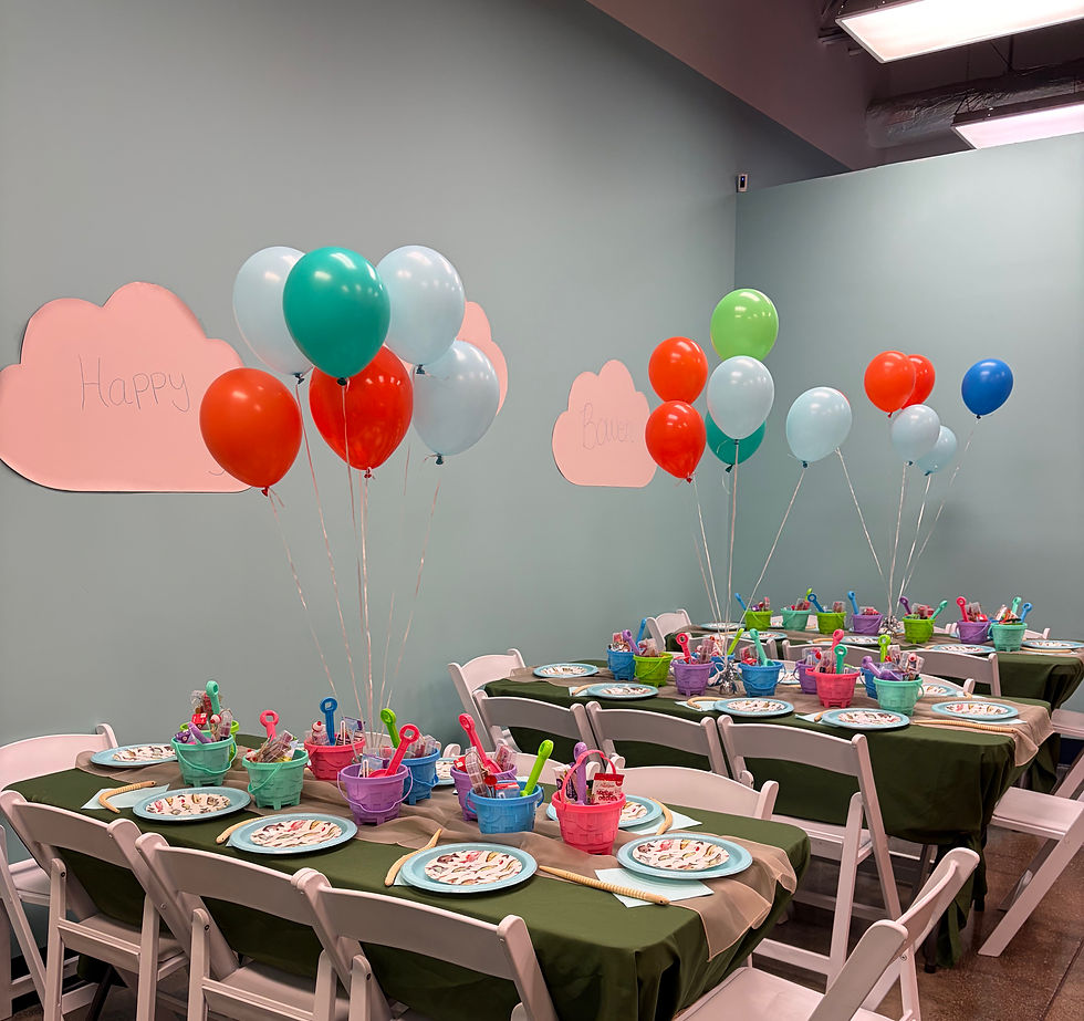 Table-based hands-on activity area at Explore Your Senses