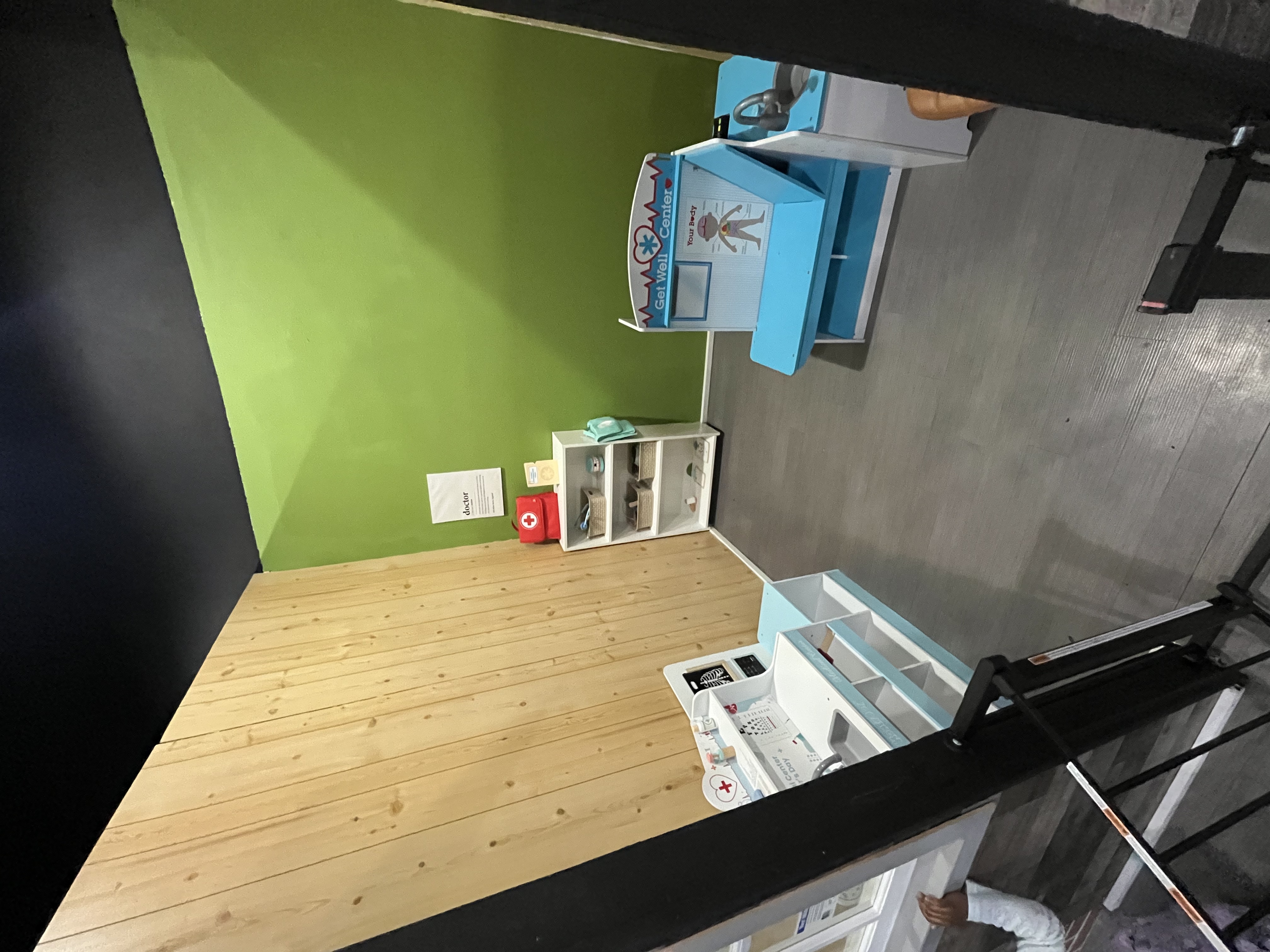 Doctor's office pretend-play station at Fargo Kids Play Museum.