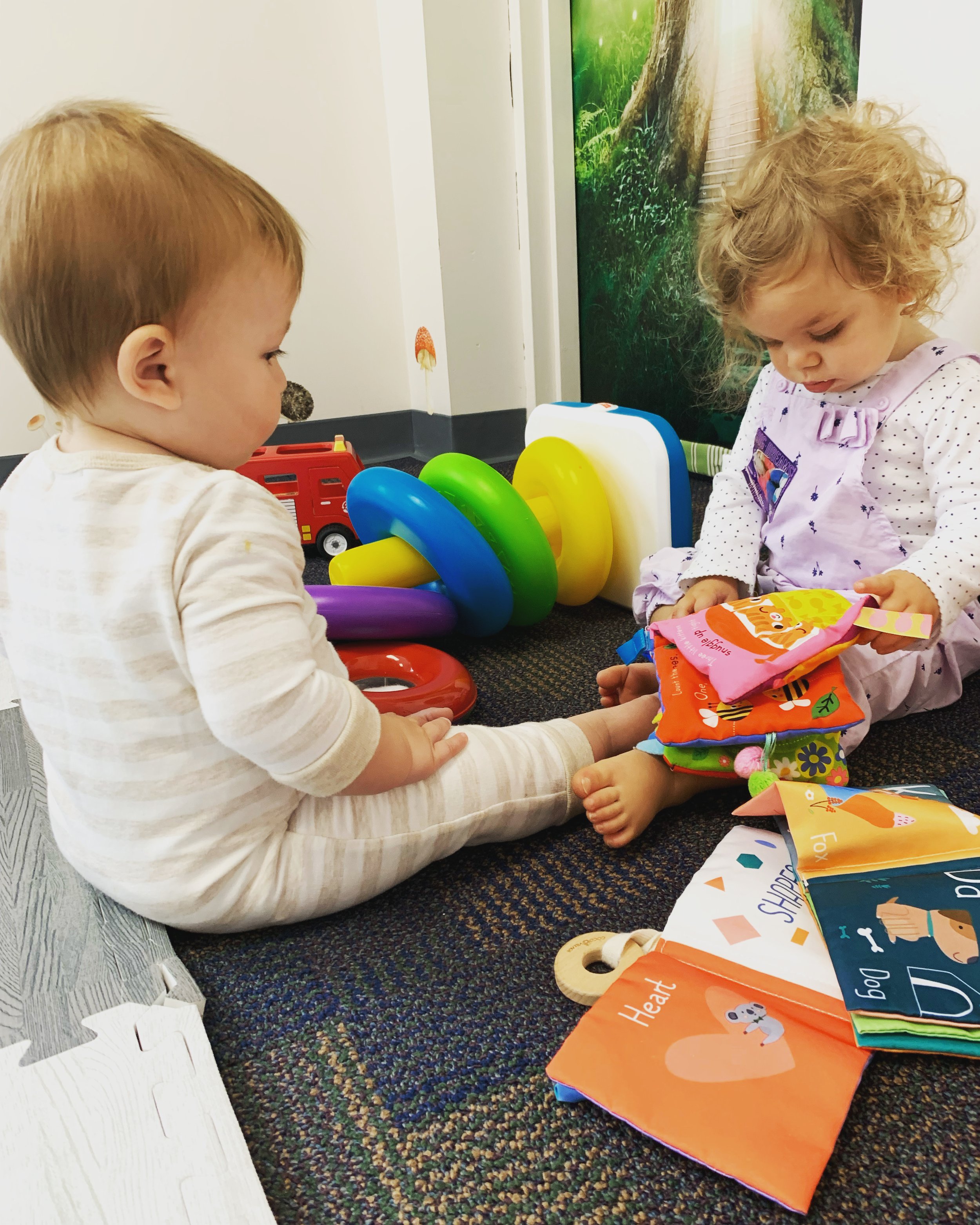 Child-sized play elements at Fawn & Cub Play Space