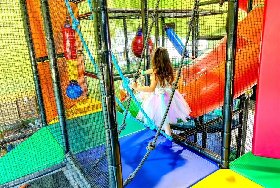 Large climbing and play structure at Flippo's Hallandale Beach.