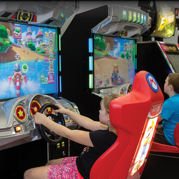 Arcade games at Fly Trampoline Park Fairbanks.