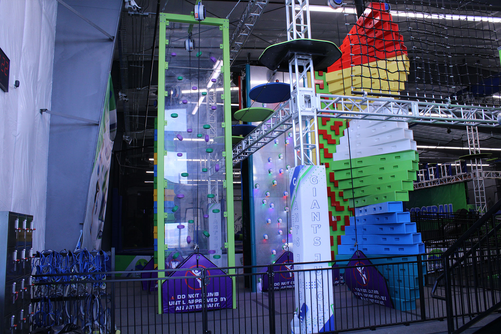 Climbing walls at Flying Giant Adventure Park.