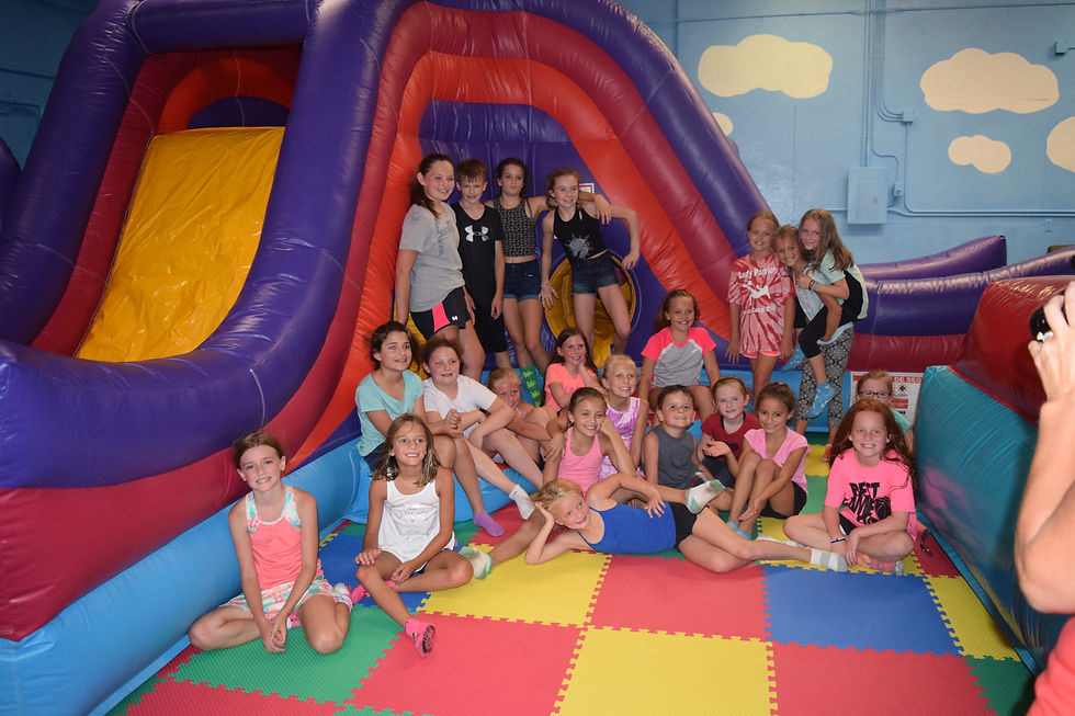 Inflatable-style indoor play setup at Fulton Fun Factory in Wheeling.