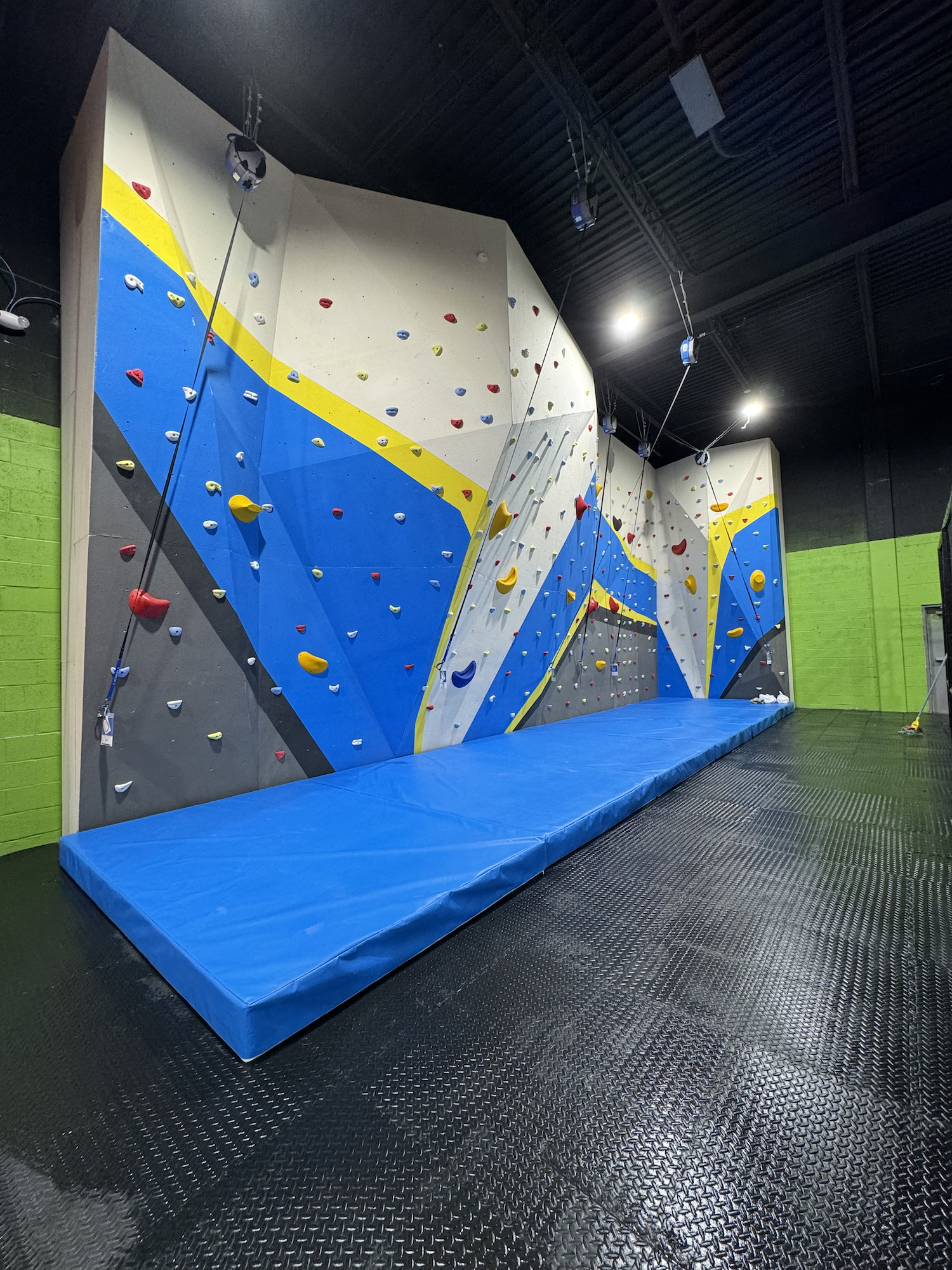Rock climbing wall inside Fun City Adventure Park.
