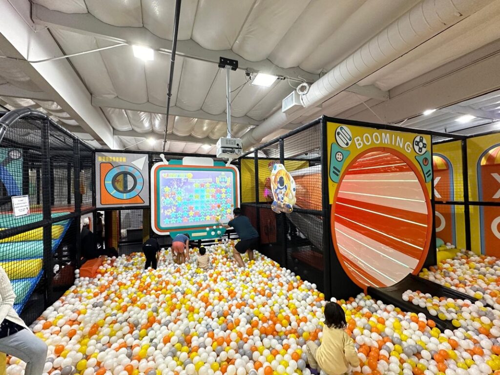 Interactive ball pit area at Fun For All.