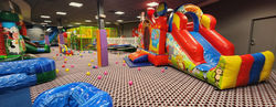 Wide view of bounce inflatables at FunFlatables Aurora