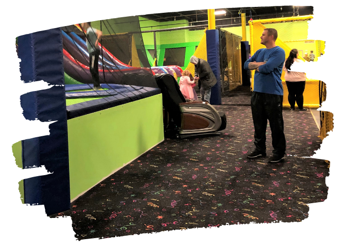 Wide view graphic of the FunTime Inflatables facility layout