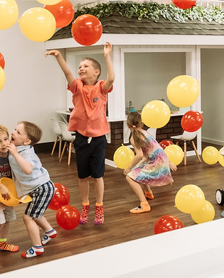 Gated indoor play area at Funtown Play Cafe.
