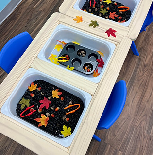 Sensory play table at Funtown Play Cafe.