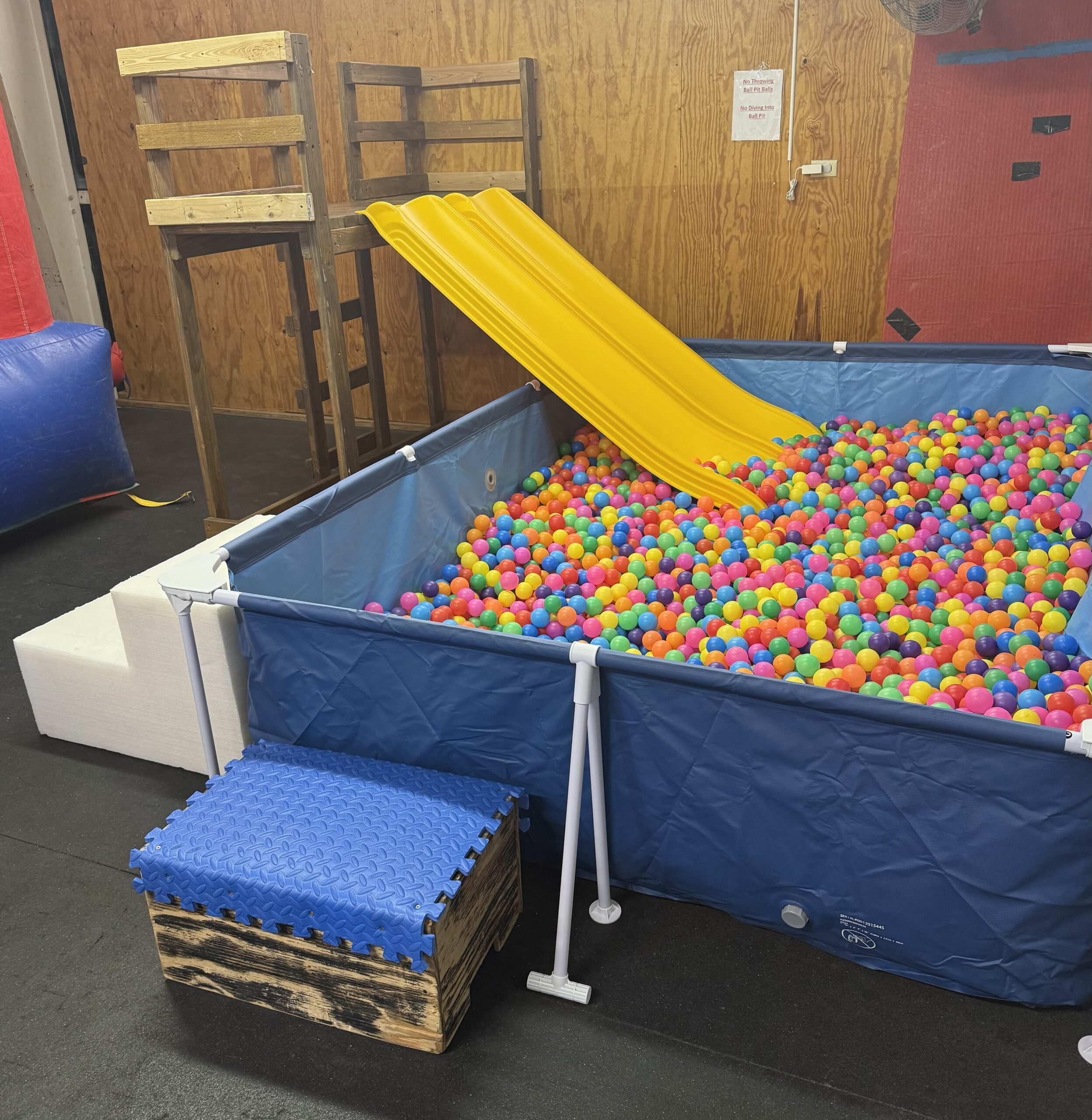 Ball pit slide at Garden City Fun Zone