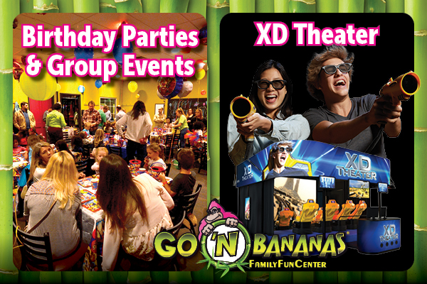 Birthday party area at Go 'N Bananas