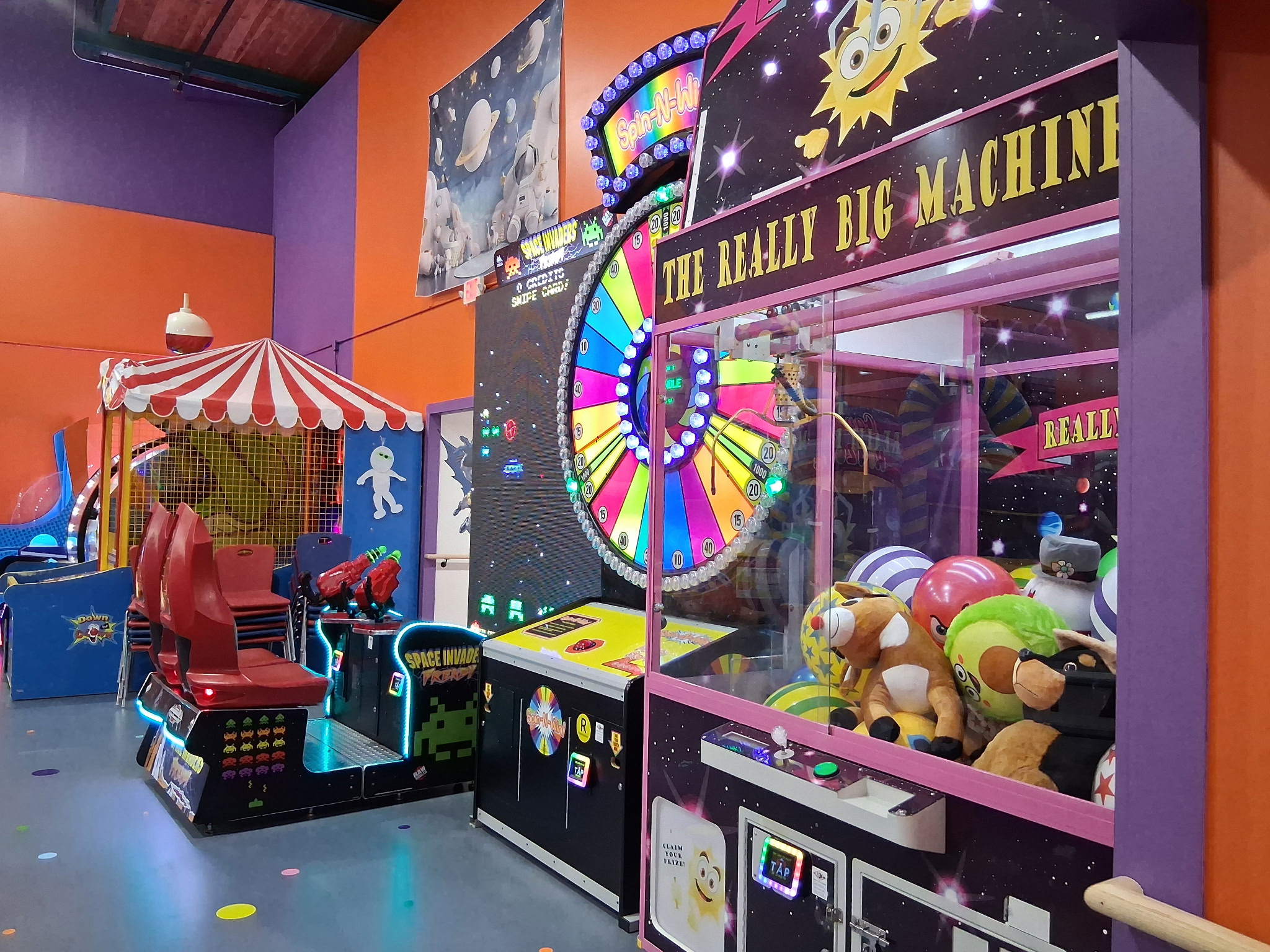Prize and arcade game area inside Granite City Jump.