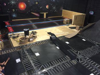 Main trampoline court at Hangtime