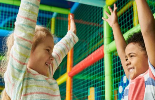 Indoor playground scene at Hide N Play Cafe.